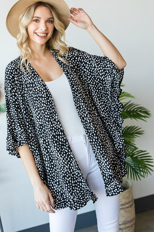 Black and White Ruffled Lightweight Cardigan – Just Wear the Dress Boutique