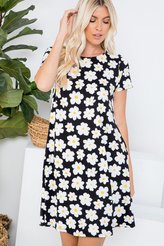 Daisy Print Swing Dress Daisy Print Swing Dress