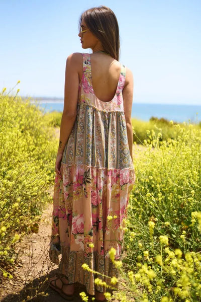 Boho Mixed Print Maxi Dress - Davi & Dani