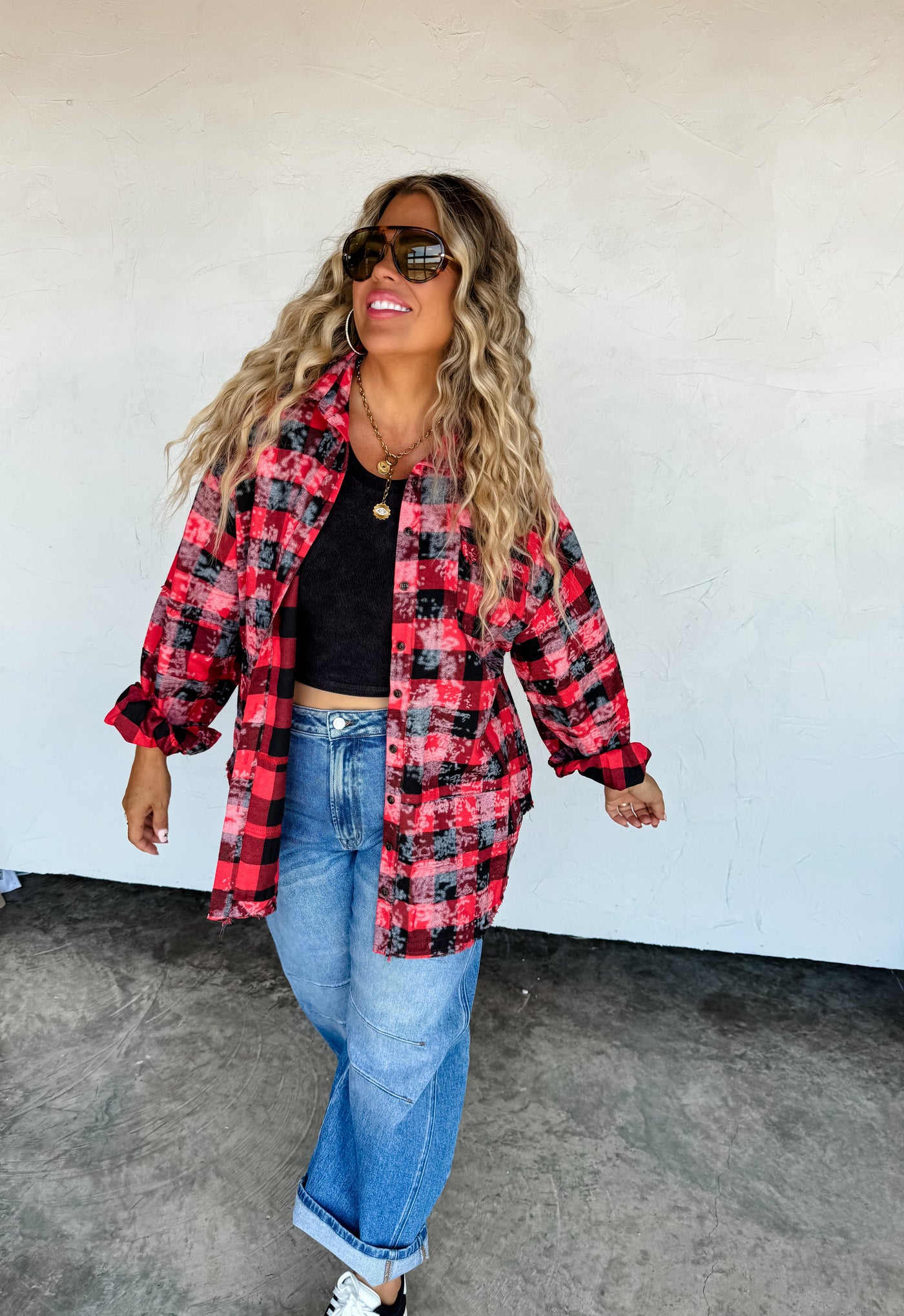 PREORDER - JUNIPER BLEACHED PLAID TOPS - Blakeley - 4 Colors
