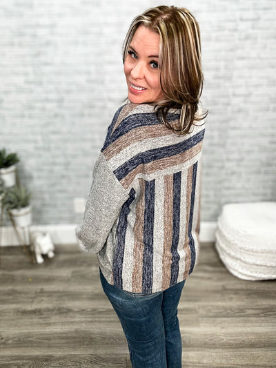 Comfy Striped Top with Pockets