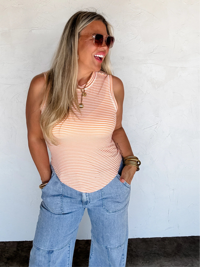 Bianca Striped Ribbed Tank Top - Blakeley