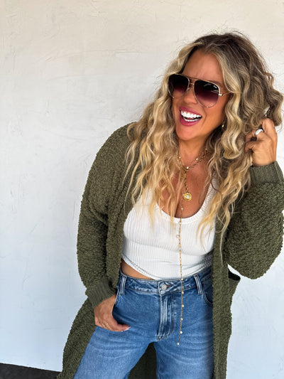 PREORDER - POPPY KNIT POPCORN CARDIGAN - 4 Colors
