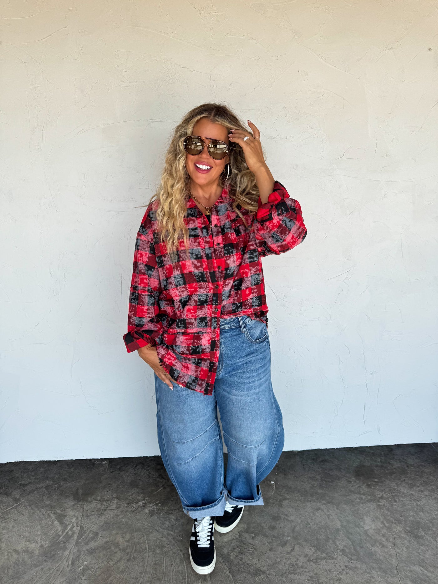 PREORDER - JUNIPER BLEACHED PLAID TOPS - Blakeley - 4 Colors