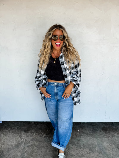 PREORDER - JUNIPER BLEACHED PLAID TOPS - Blakeley - 4 Colors