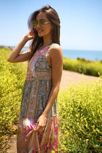 Boho Mixed Print Maxi Dress - Davi & Dani