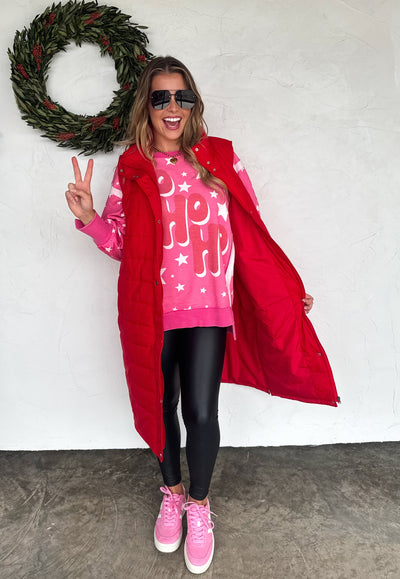 PREORDER - MERRY & HO HO HO CLASSIC CREW PULLOVER SWEATSHIRT