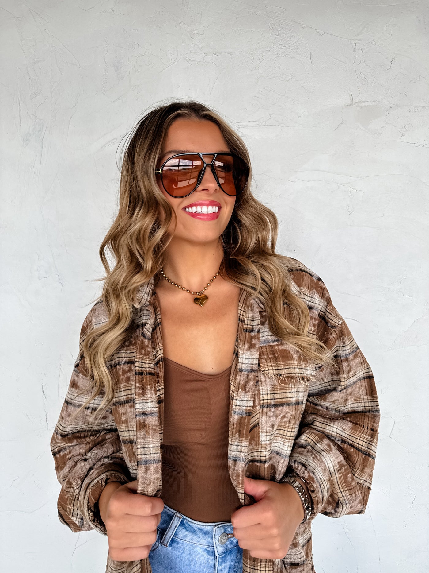 PREORDER - JUNIPER BLEACHED PLAID TOPS - Blakeley - 4 Colors