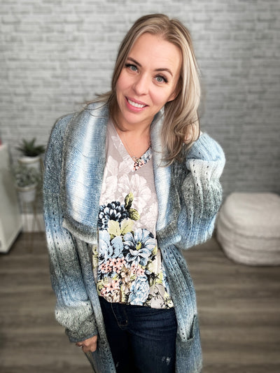 Duster Length "Celine" Cardigan with Belt by Blakeley