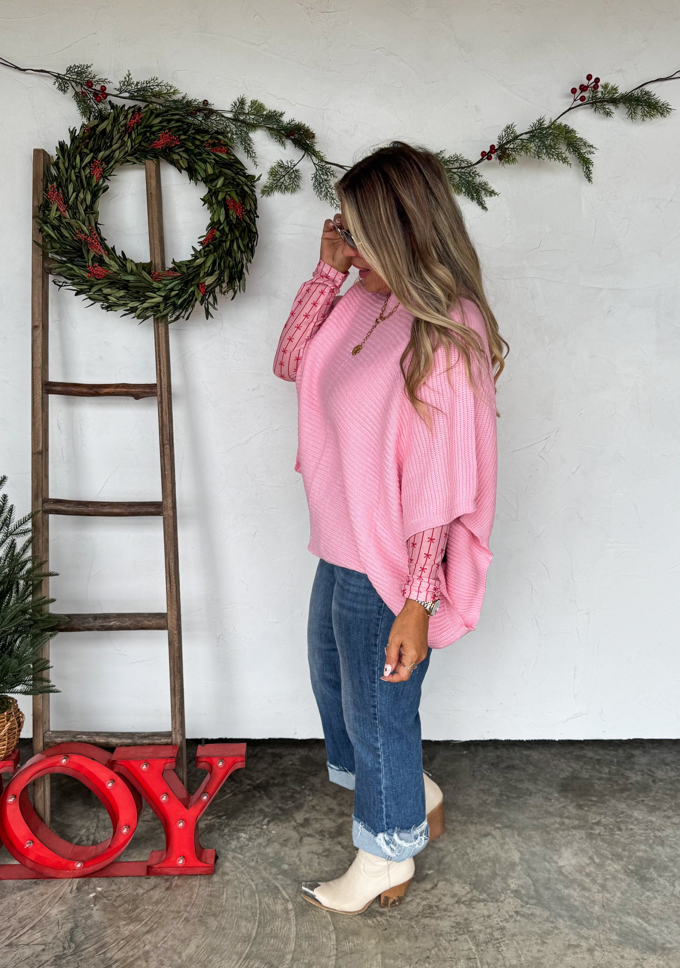 PREORDER- CHRISTMAS MEG PULLOVER PONCHO - 3 New Colors