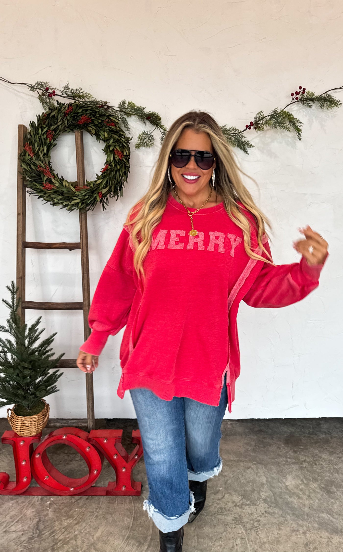 PREORDER - MERRY & HO HO HO CLASSIC CREW PULLOVER SWEATSHIRT