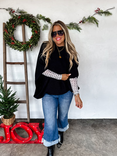 PREORDER- CHRISTMAS MEG PULLOVER PONCHO - 3 New Colors