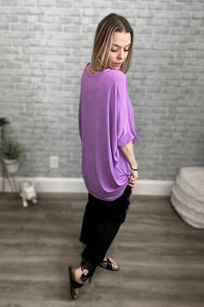 3 Colors - Oversized Wrinkle Free Tunic with Dolman Sleeves - Dear Scarlett