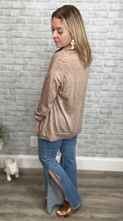 Metallic Animal Print Accent Funnel-Neck Top {And the Why}