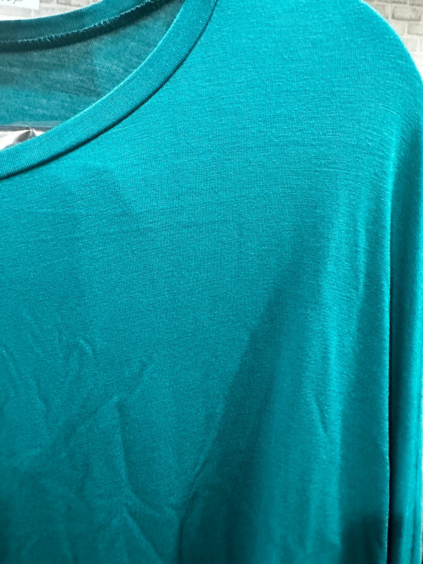 Turquoise Long Sleeve Oversized Handkerchief Top