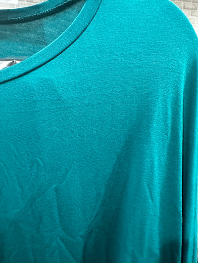 Turquoise Long Sleeve Oversized Handkerchief Top