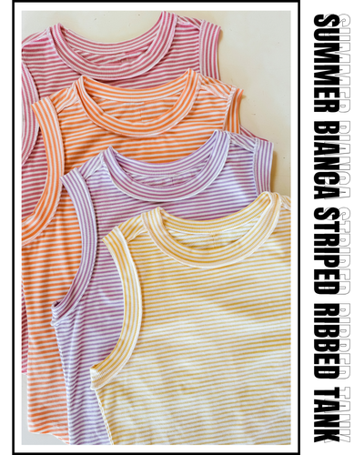 Bianca Striped Ribbed Tank Top - Blakeley