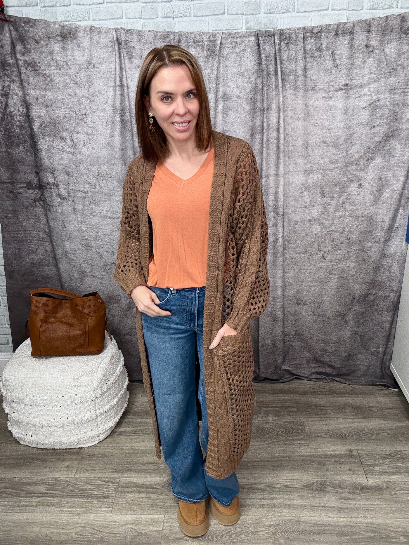 Brown Kandias Knit Cardigan 3 pc Bundle - 20% Off