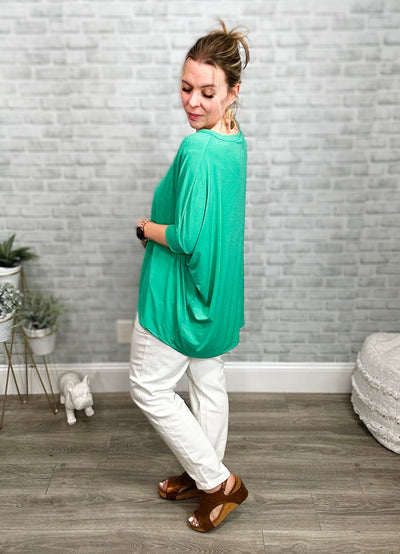 3 Colors - Oversized Wrinkle Free Tunic with Dolman Sleeves - Dear Scarlett