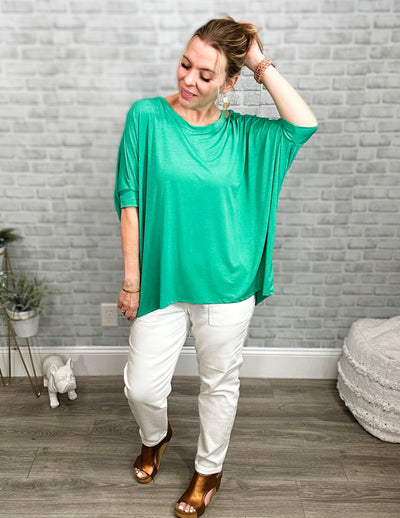 3 Colors - Oversized Wrinkle Free Tunic with Dolman Sleeves - Dear Scarlett