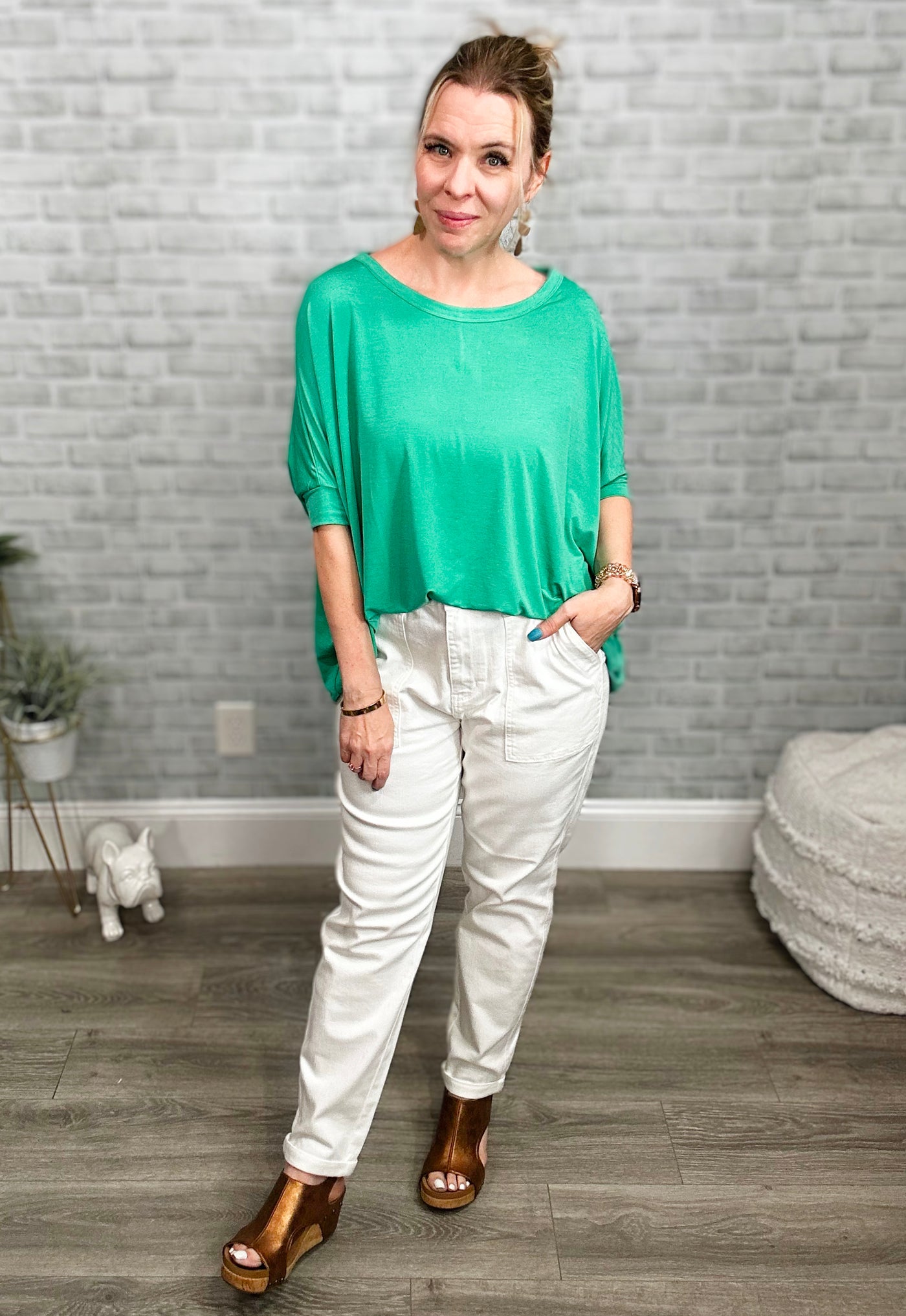 3 Colors - Oversized Wrinkle Free Tunic with Dolman Sleeves - Dear Scarlett
