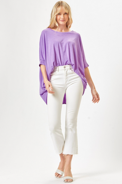 3 Colors - Oversized Wrinkle Free Tunic with Dolman Sleeves - Dear Scarlett