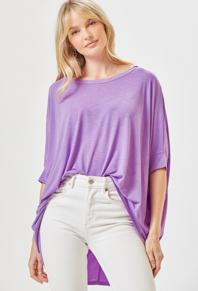 3 Colors - Oversized Wrinkle Free Tunic with Dolman Sleeves - Dear Scarlett