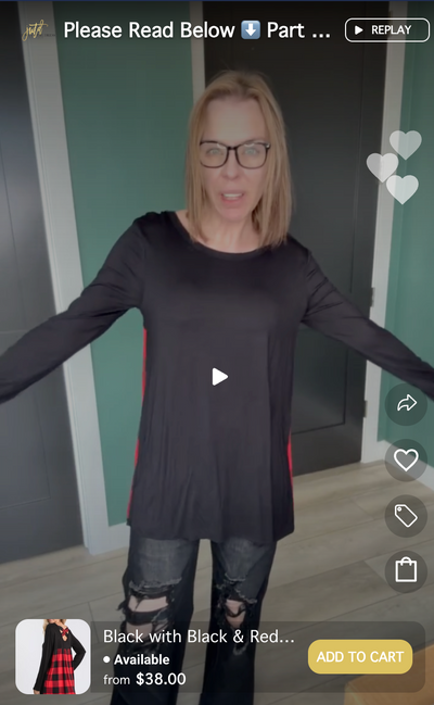 Black with Black & Red Buffalo Plaid Criss Cross Back