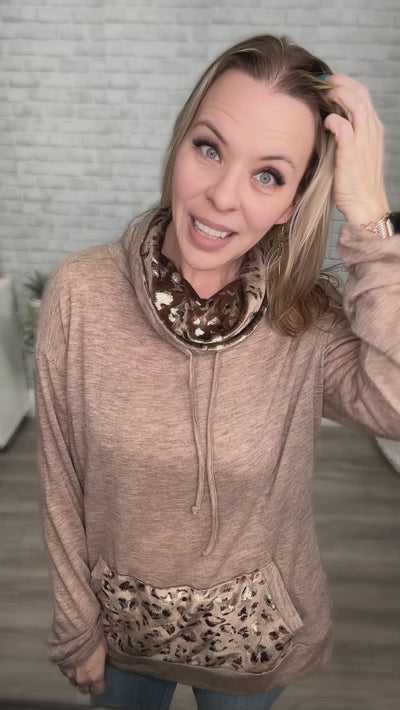 Metallic Animal Print Accent Funnel-Neck Top {And the Why}