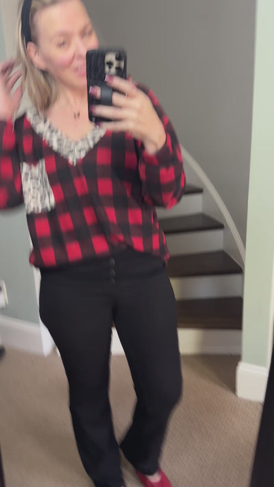 Super Soft Buffalo Plaid & Animal Print Top