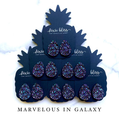 Marvelous Teardrop Earrings in Gorgeous Galaxy {Dixie Bliss}