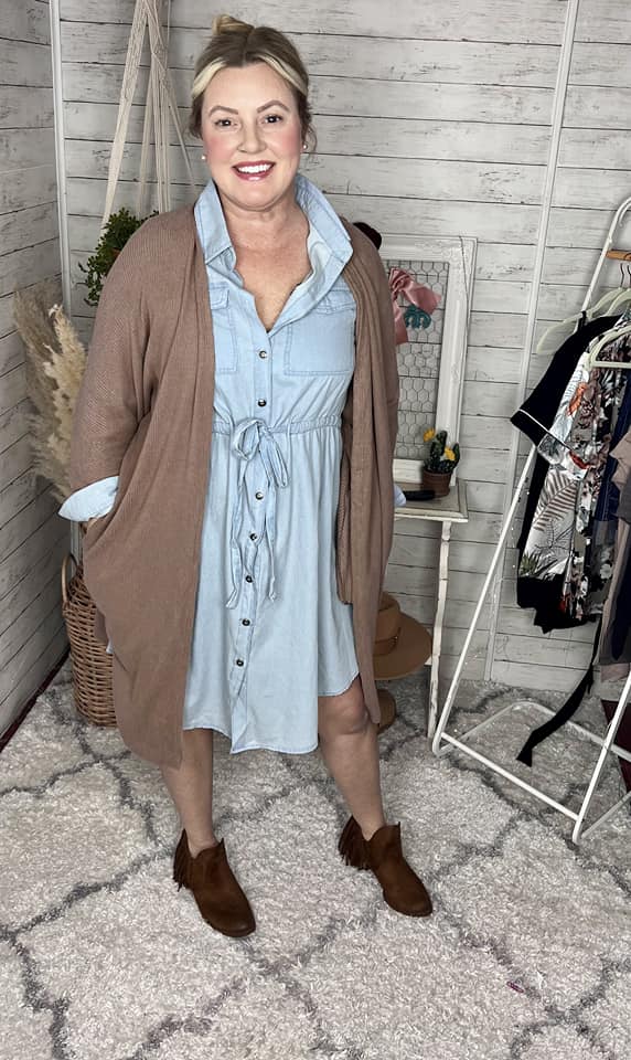 Write Me Love Poems Chambray Shirt Dress