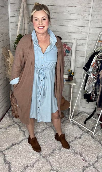 Write Me Love Poems Chambray Shirt Dress