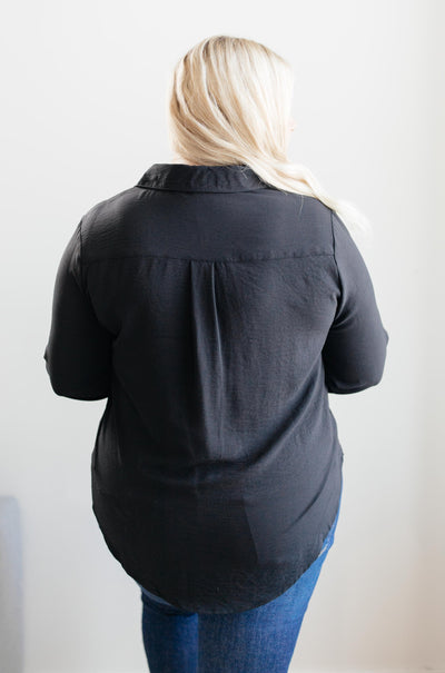 Every Girl's Go To Black Button Down Shirt