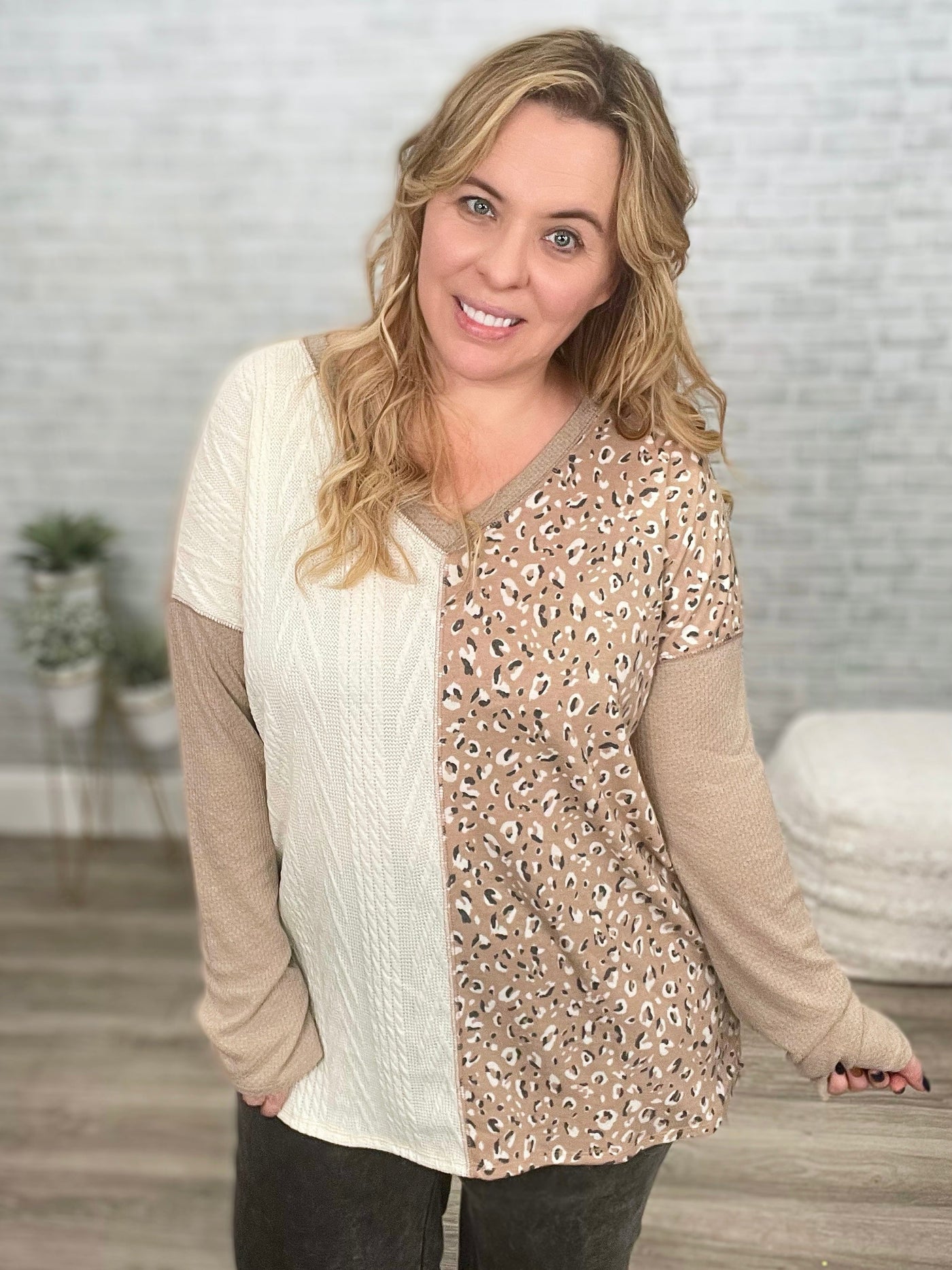 Keep Me Longing Animal Print Long Sleeve