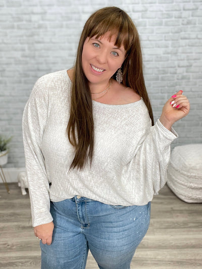 Lucky Stride Dolman Top In Light Gray - Andree by Unit