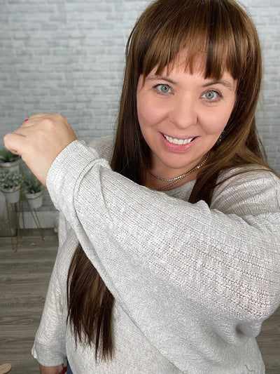 Lucky Stride Dolman Top In Light Gray - Andree by Unit