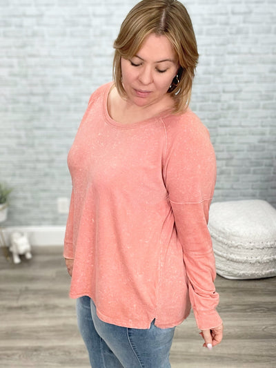 Fun Beginnings Raglan Top In Dusty Mauve
