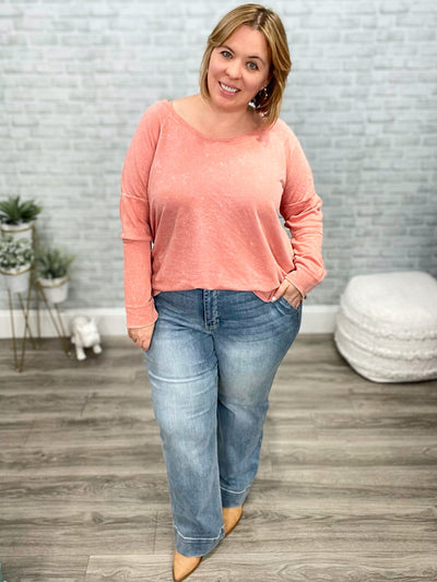 Fun Beginnings Raglan Top In Dusty Mauve