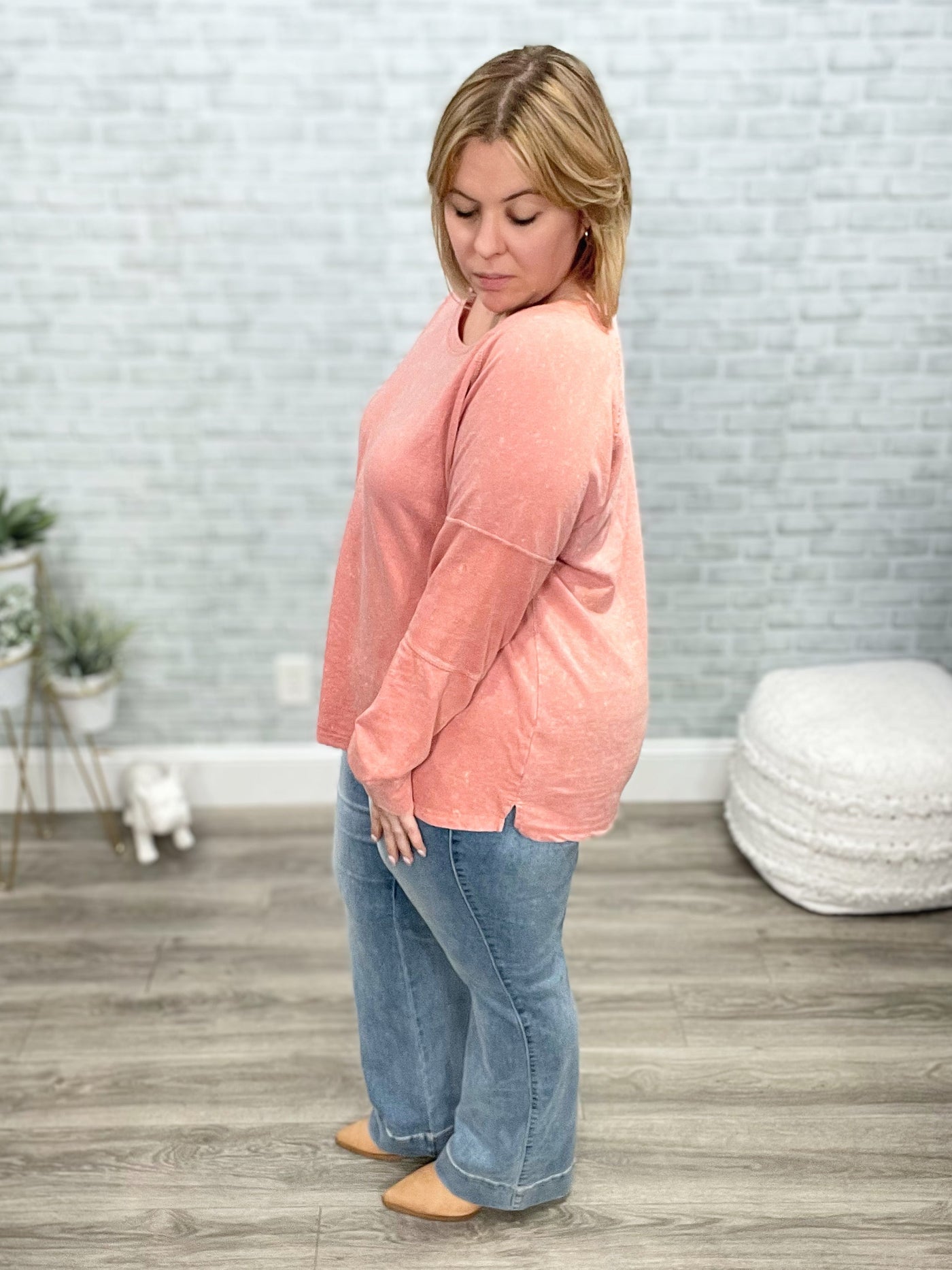 Fun Beginnings Raglan Top In Dusty Mauve