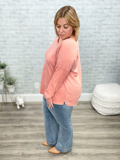 Fun Beginnings Raglan Top In Dusty Mauve