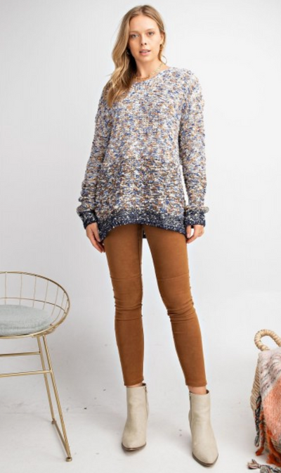 Luxe V-Neck Sweater w/Metallic Thread {Easel}