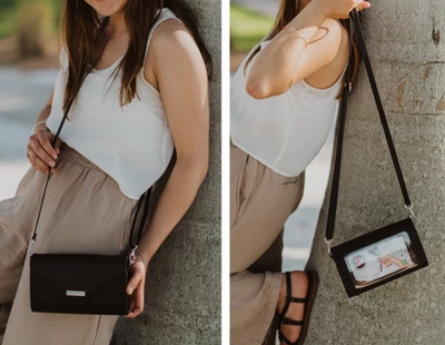 "Timeless" Wallet Purse with See Through Touch Phone Pocket - Navy