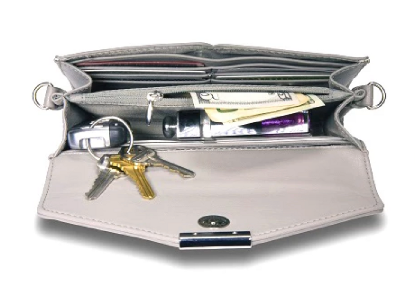 "Timeless" Wallet Purse with See Through Touch Phone Pocket - Navy