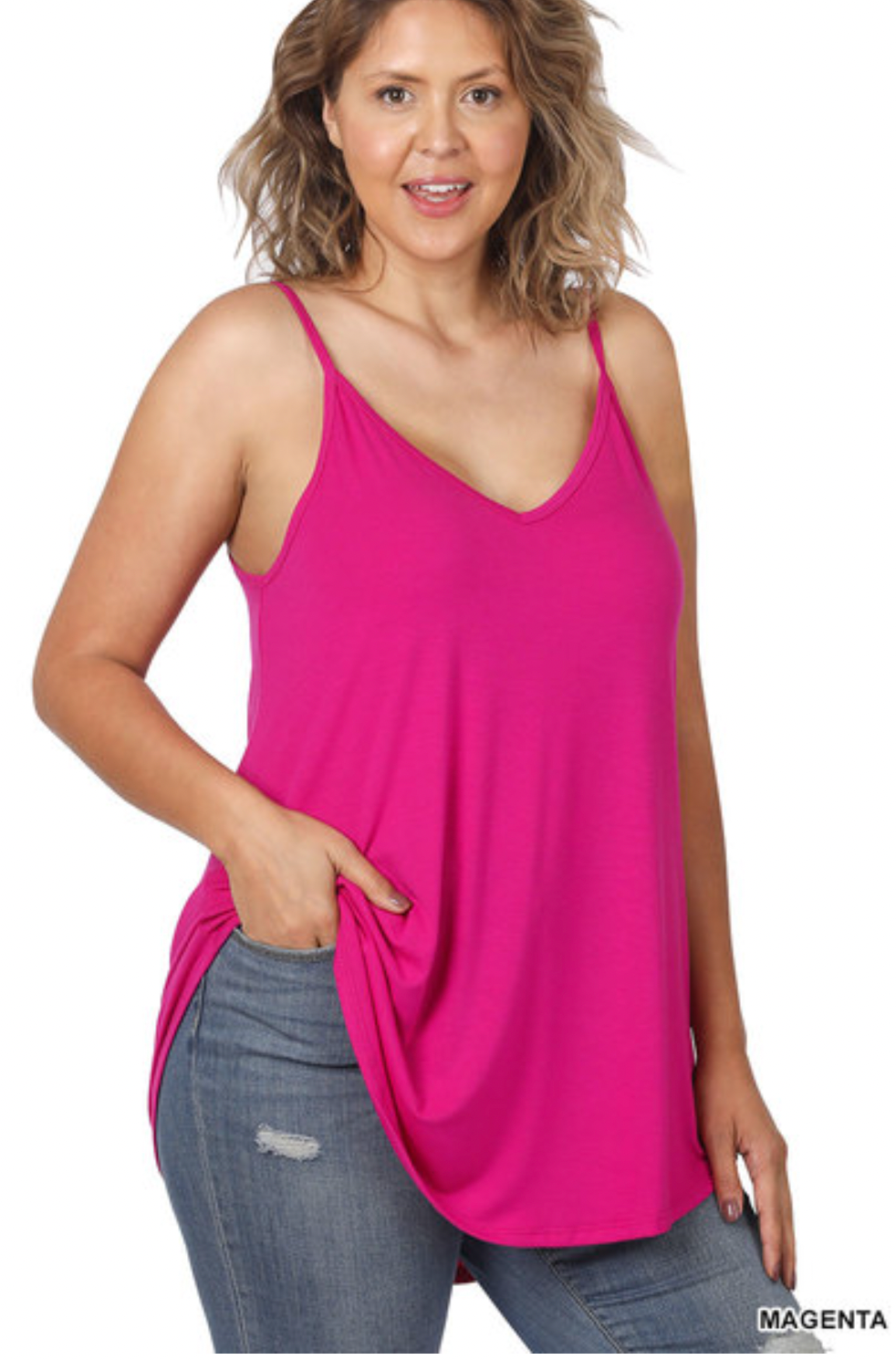 Many Colors - Reversible Spaghetti Strap Swing Cami Tank - L-3X (Listing 1 of 3)