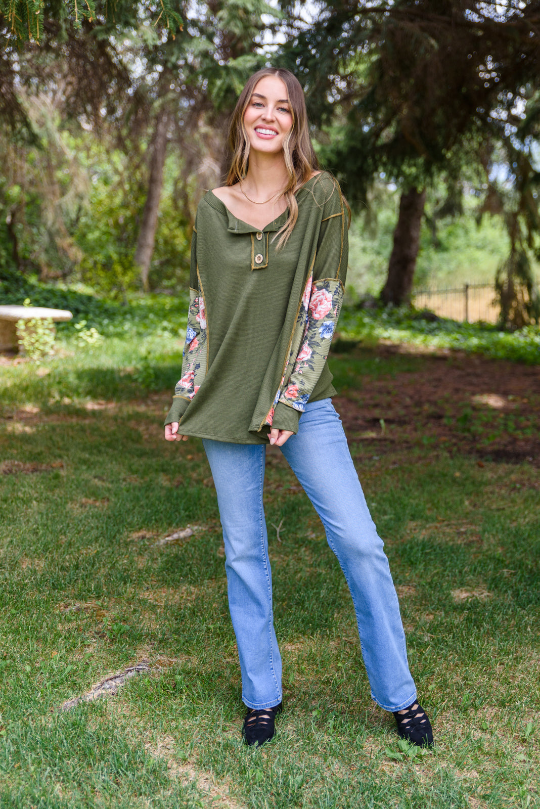 Small Town Girl Floral Thermal Top