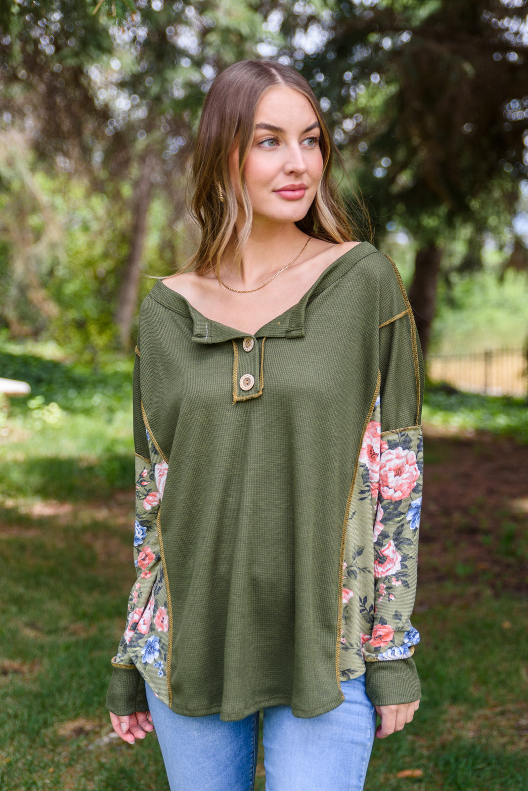 Small Town Girl Floral Thermal Top