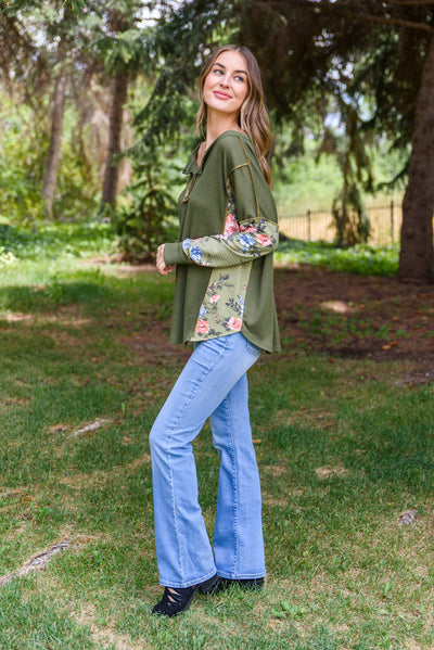 Small Town Girl Floral Thermal Top