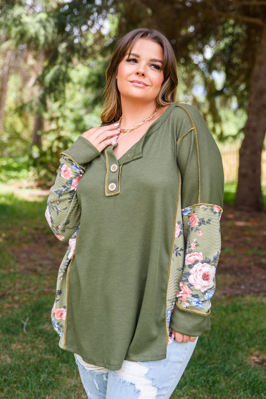 Small Town Girl Floral Thermal Top