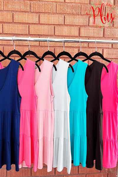 Neon Pink Tiered Tank